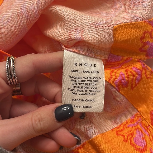 NWT RHODE KAMALA SHIRT CORAL REEF GRANDE - Picture 4 of 5